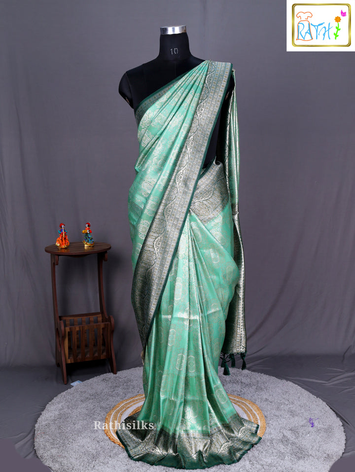 Elegant Green Synthetic Banarasi Saree