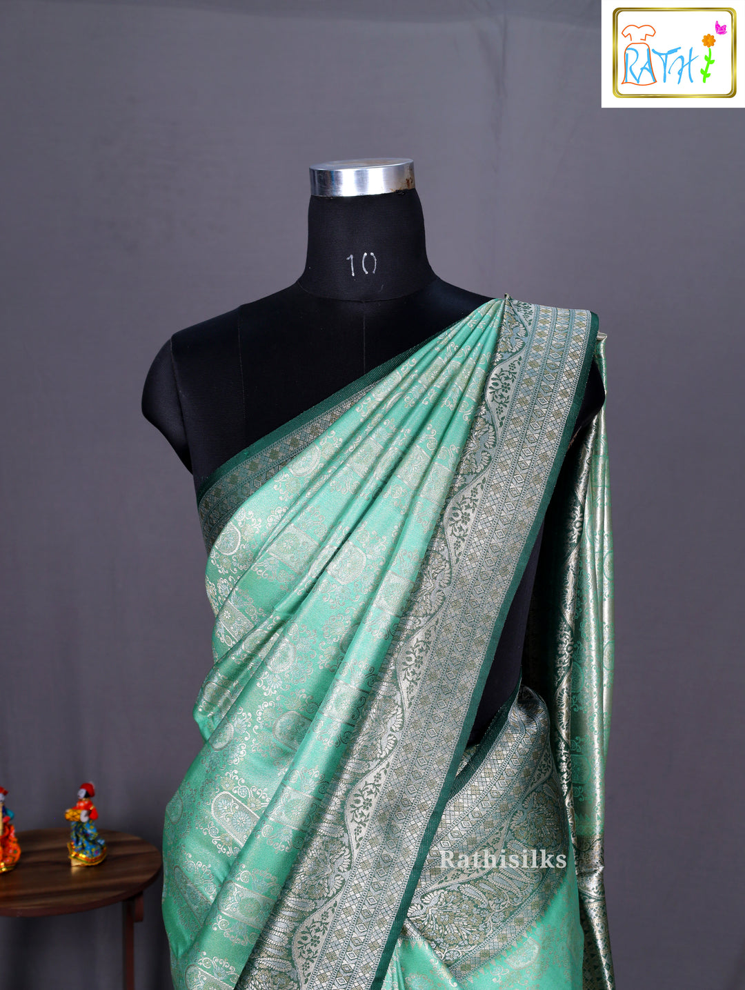 Elegant Green Synthetic Banarasi Saree