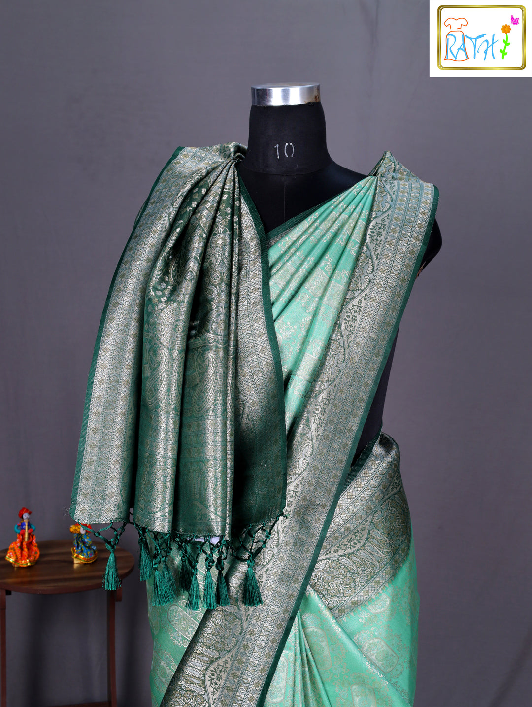 Elegant Green Synthetic Banarasi Saree