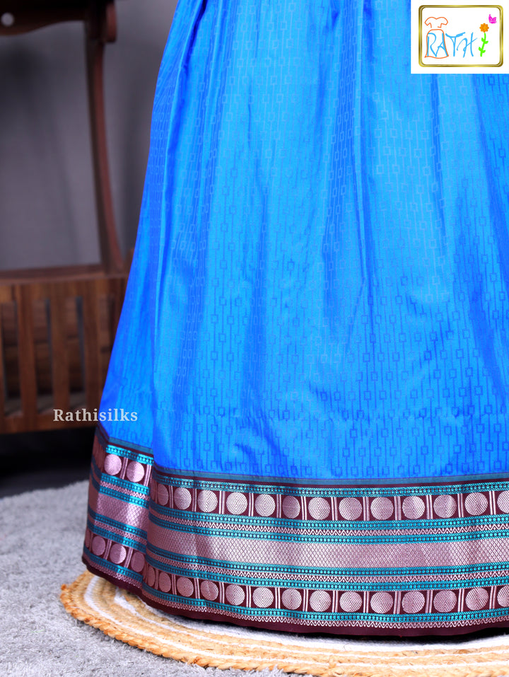 Maroon Karishma Top & Blue Art Silk Pavadai