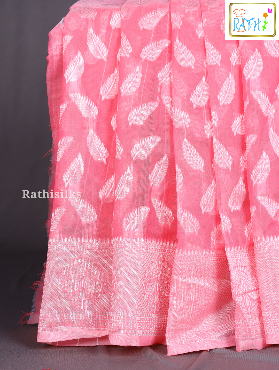 Elegant Baby Pink Synthetic Saree