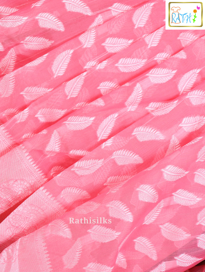 Elegant Baby Pink Synthetic Saree