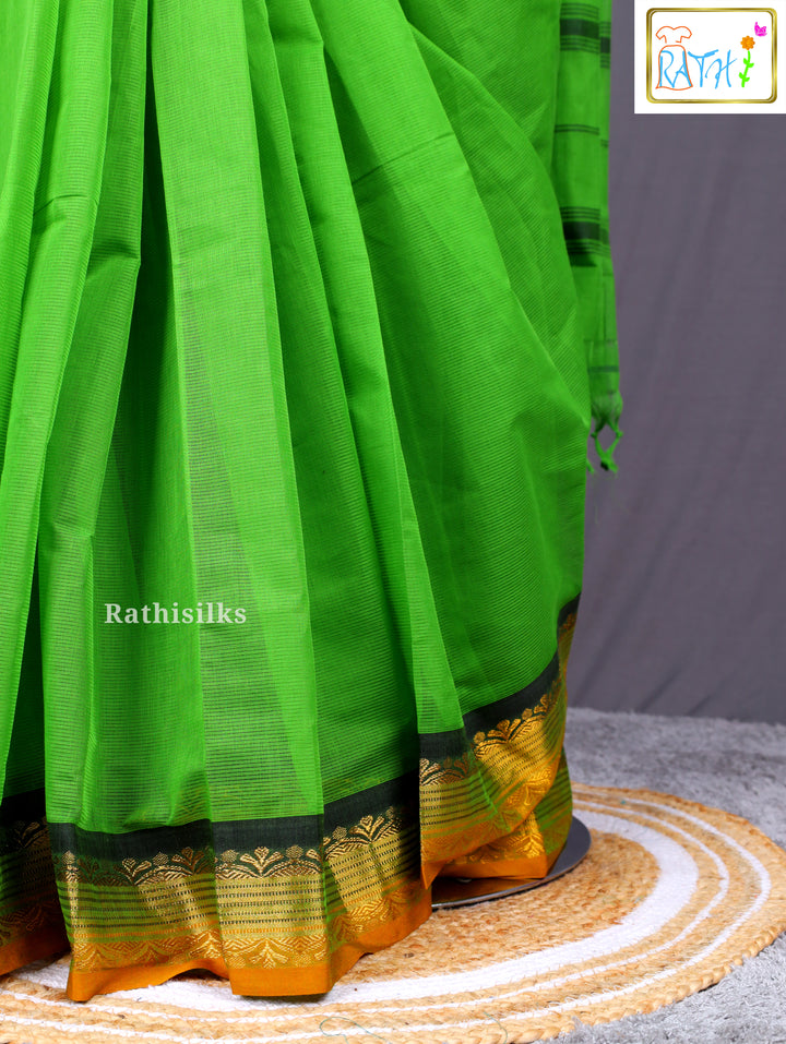 Elegant Green Pure Cotton Saree