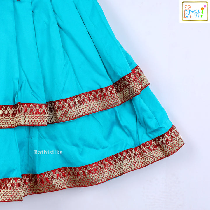 Green & Pink Sleeveless Layered Frock