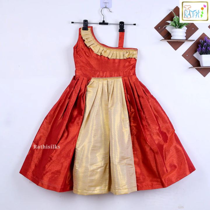 Red & Gold Tissue Frock