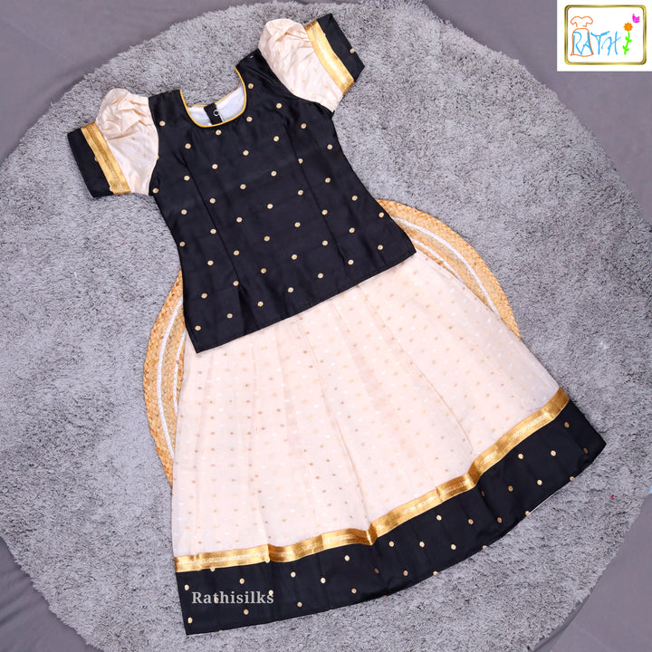 Traditional Cream & Black Pavadai Sattai