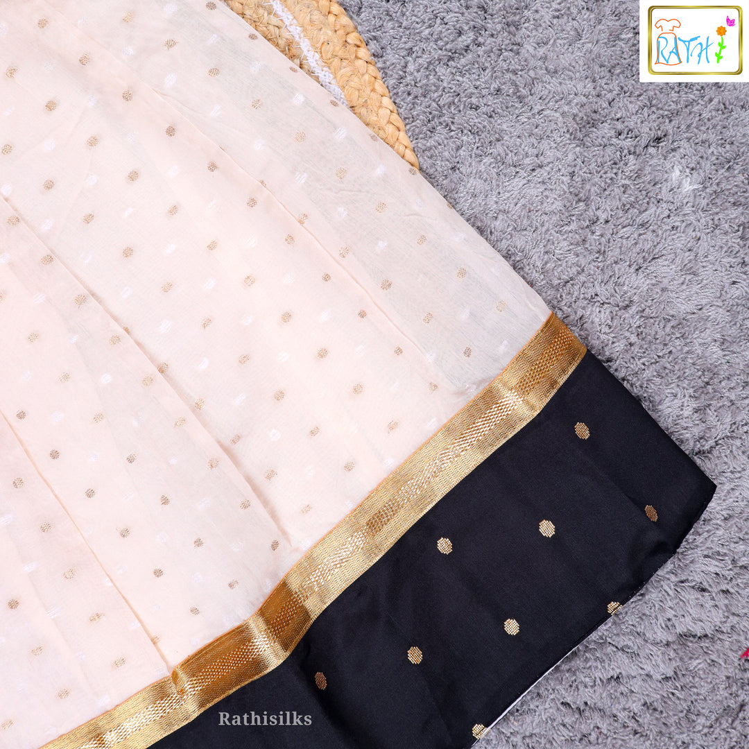 Traditional Cream & Black Pavadai Sattai
