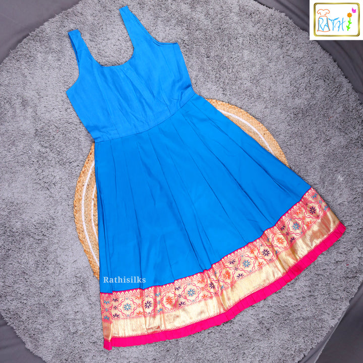 Traditional Pink & Blue Pavadai Sattai