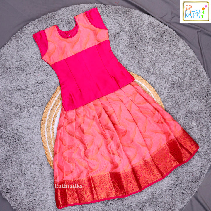 Traditional Pink & Peach Pavadai Sattai