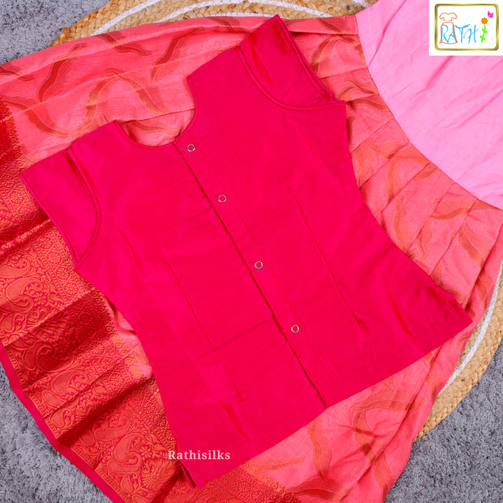 Traditional Pink & Peach Pavadai Sattai
