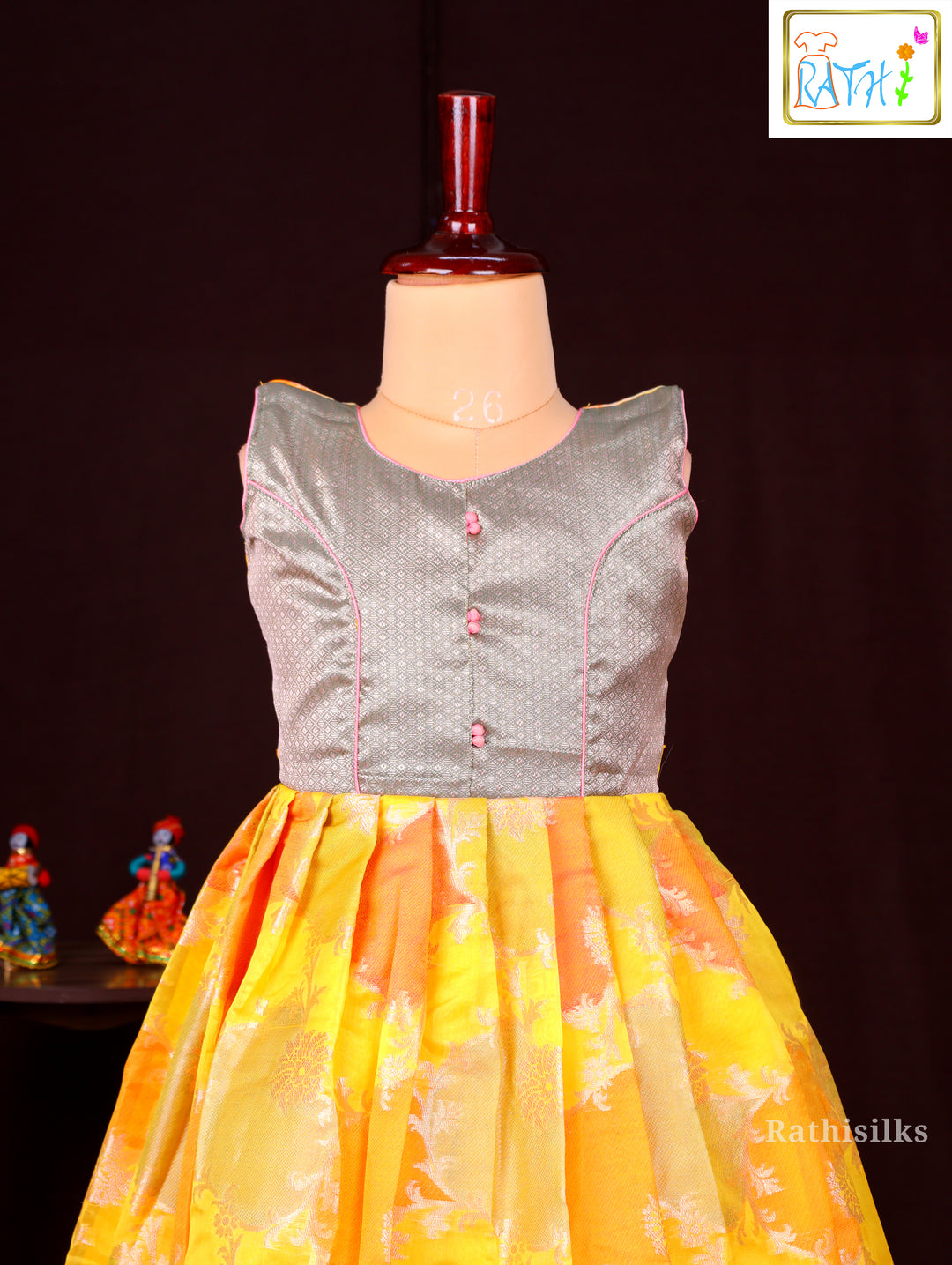 Yellow & Pink Floral Frock