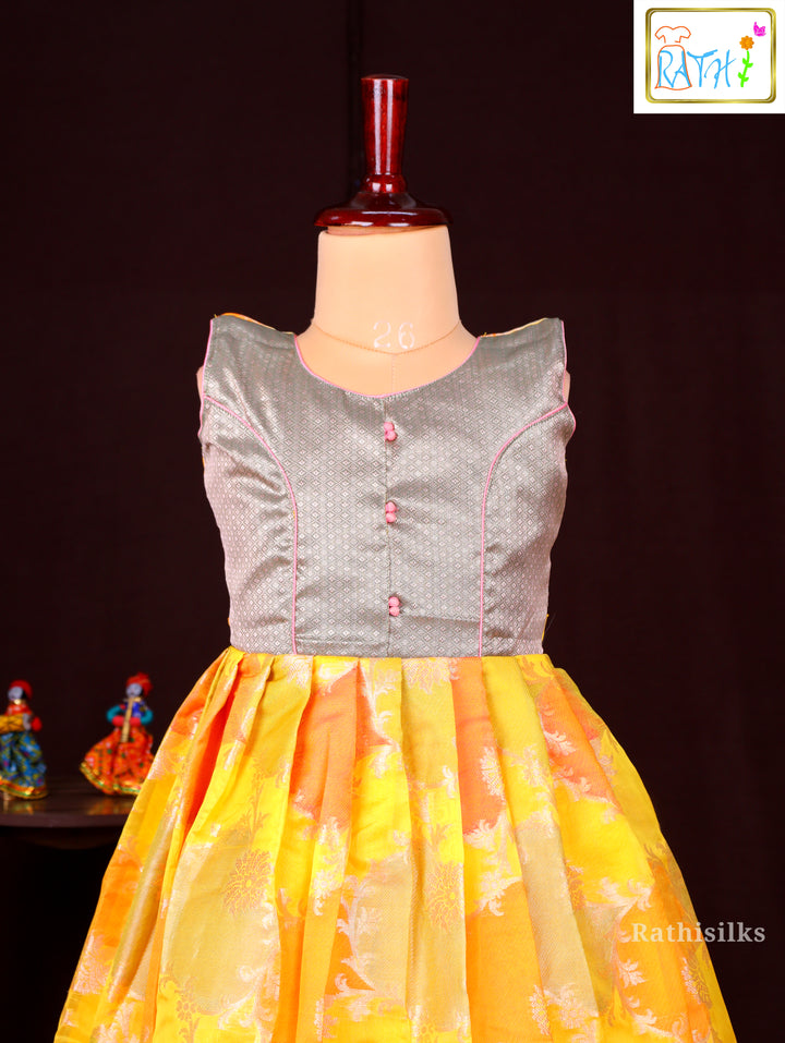 Yellow & Pink Floral Frock
