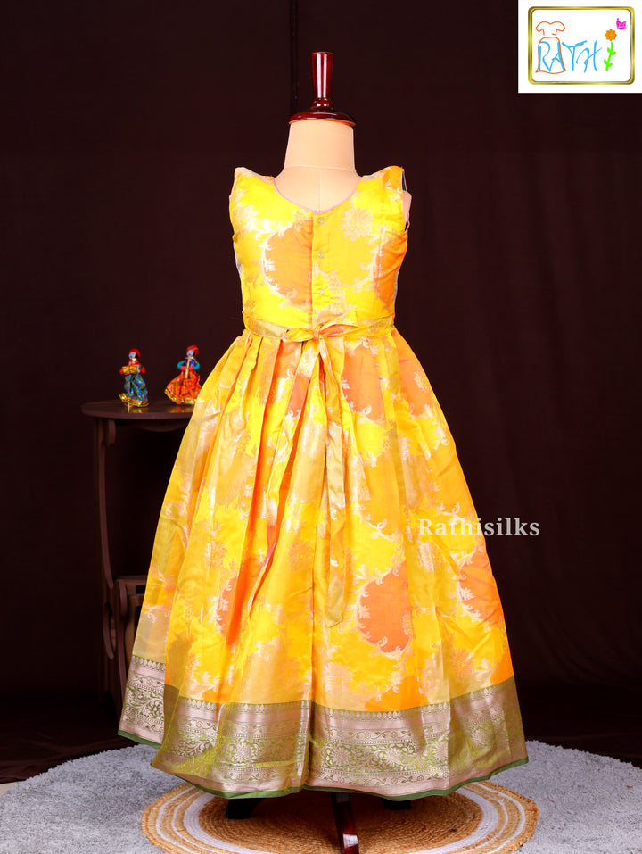 Yellow & Pink Floral Frock