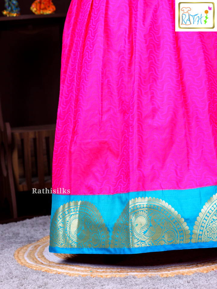 Vibrant Pink & Blue Pavadai Sattai