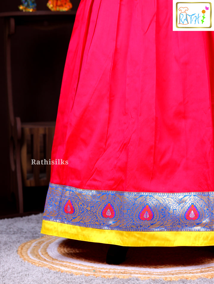 Vibrant Yellow & Pink Pavadai Sattai