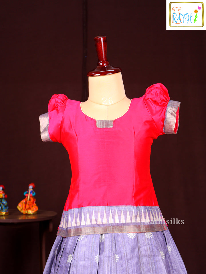 Traditional Pink & Purple Pavadai Sattai