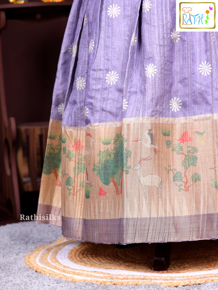Traditional Pink & Purple Pavadai Sattai