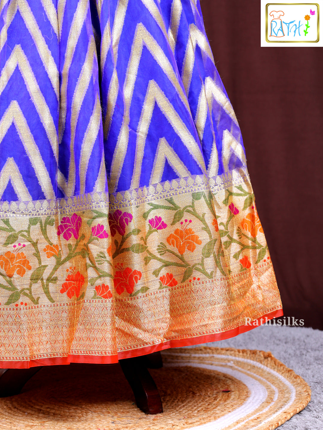 Blue and Silver Chevron Print Frock
