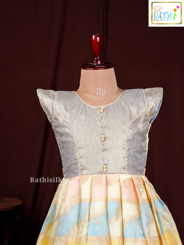 Pastel Shade Art Silk Long Frock
