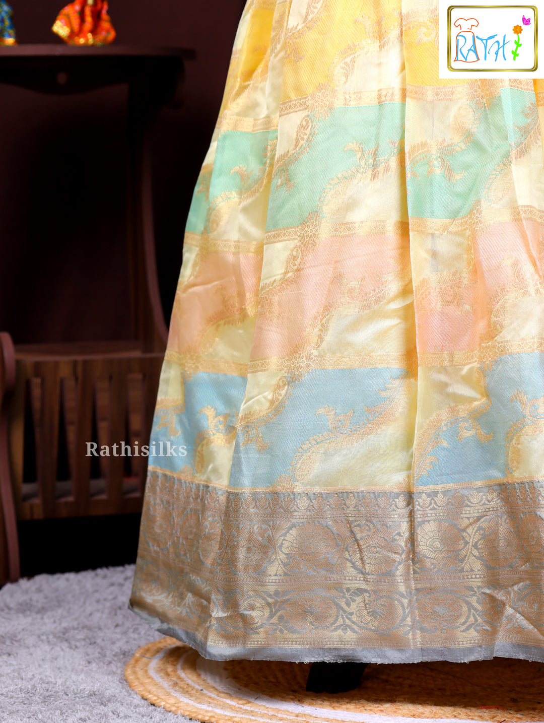 Pastel Shade Art Silk Long Frock
