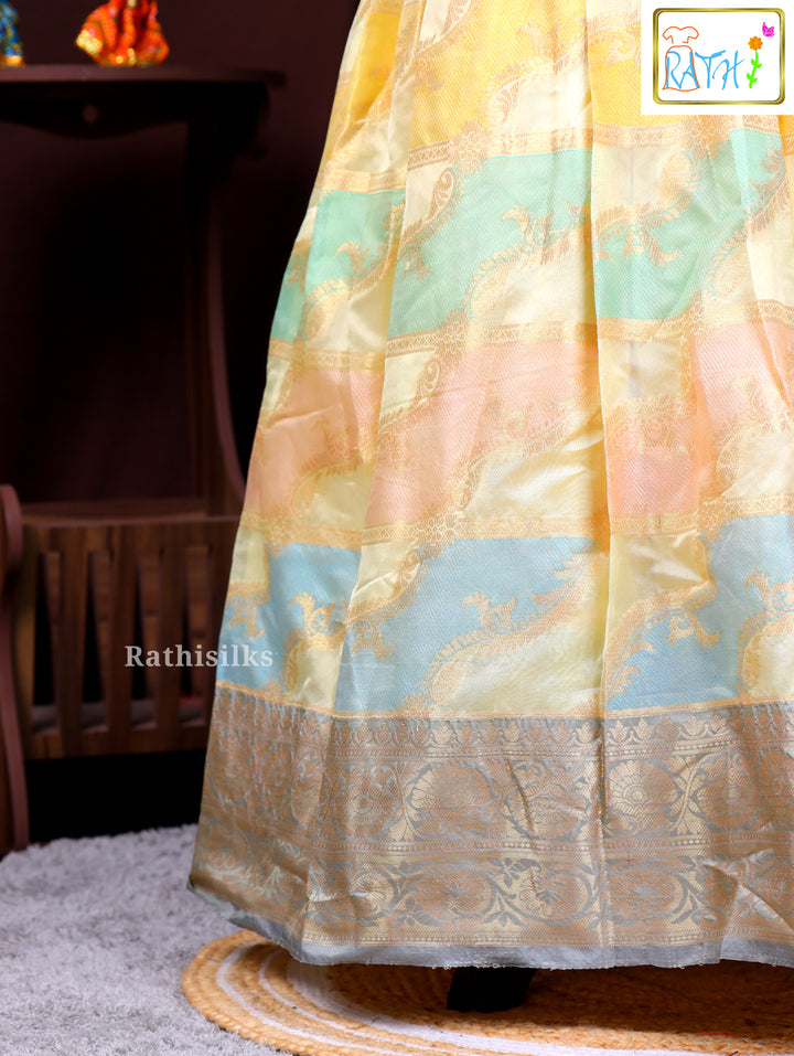 Pastel Shade Art Silk Long Frock