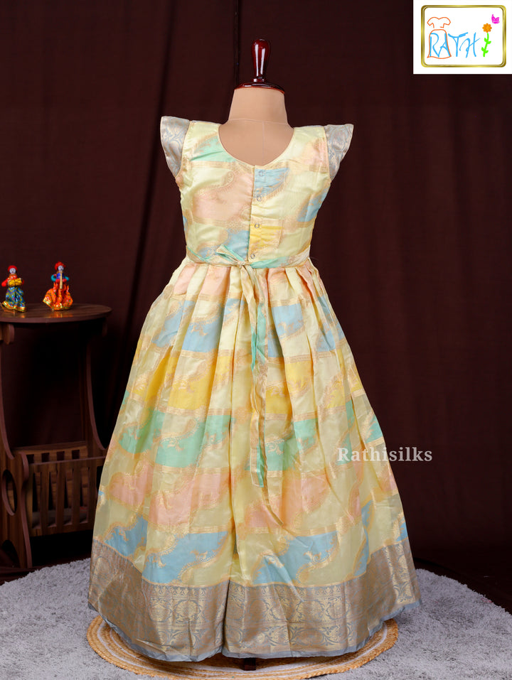 Pastel Shade Art Silk Long Frock