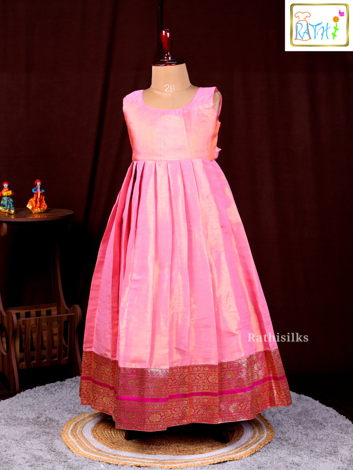 Rani Pink & Peach Art Silk Pavadai Sattai