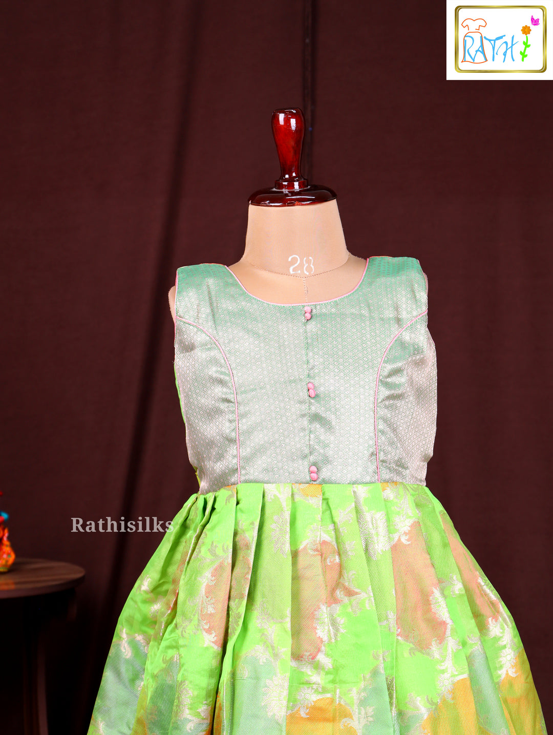 Green Art Silk Frock