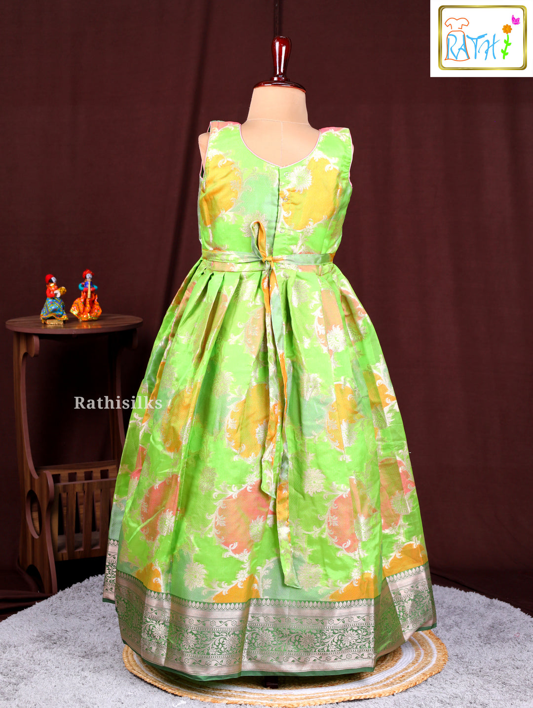Green Art Silk Frock