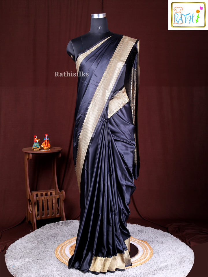 Black Synthetic Saree