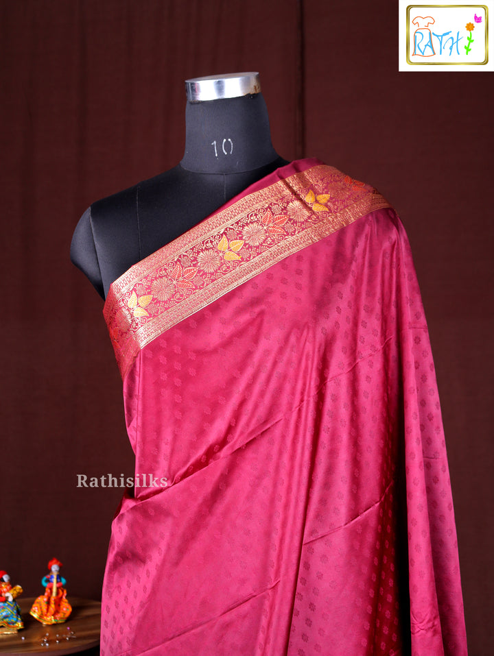 Elegant Maroon Synthetic Saree