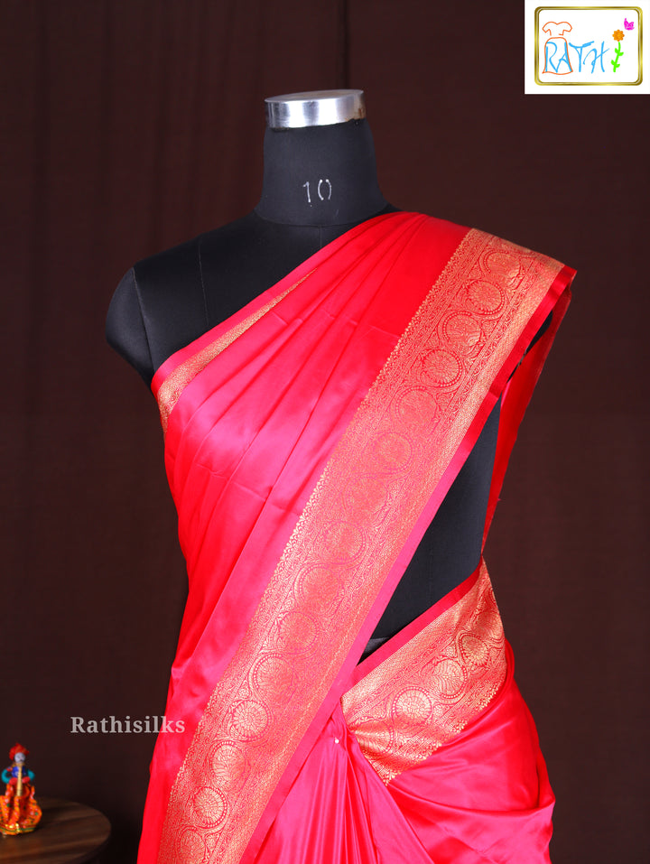 Elegant Pink Synthetic Saree