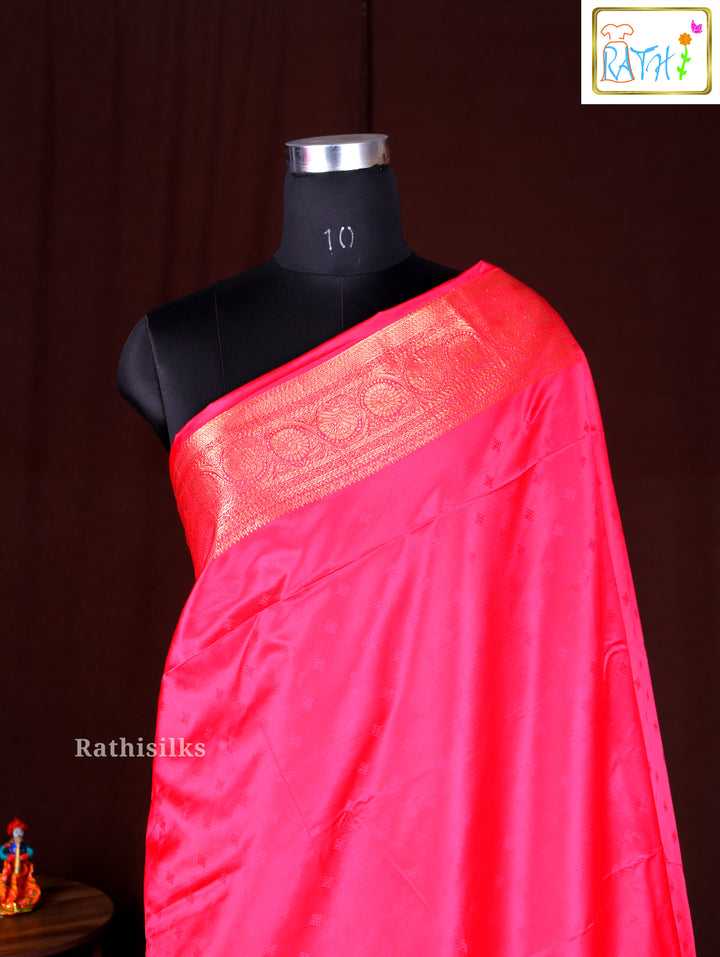Elegant Pink Synthetic Saree
