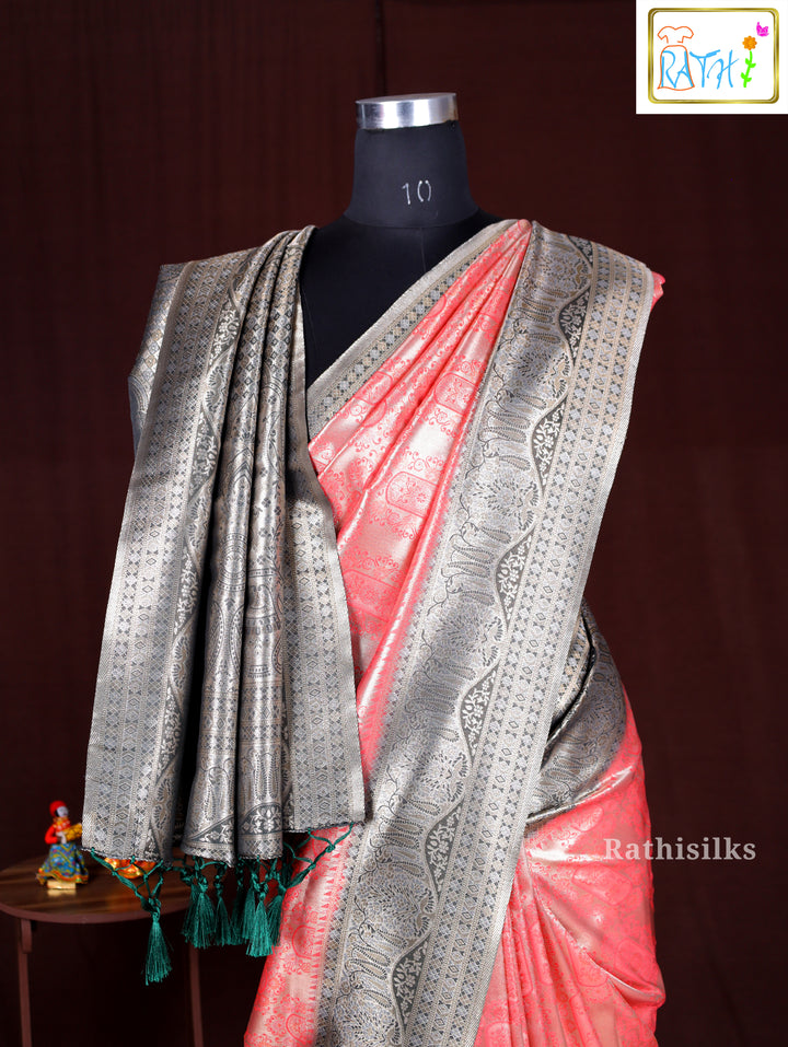 Lustrous Golden Banarasi Saree