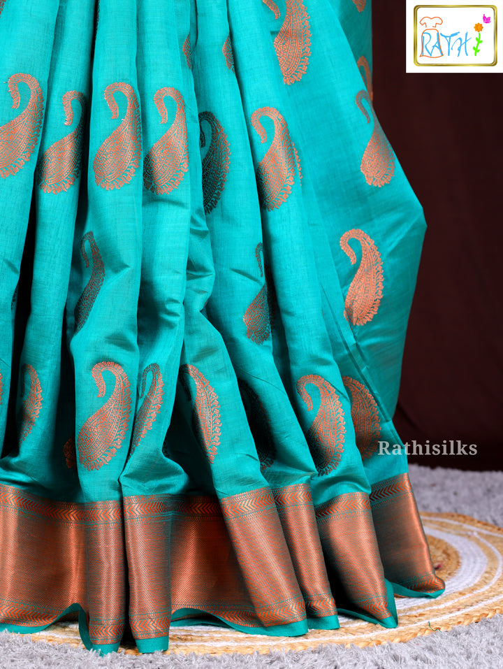 Green Synthetic Saree