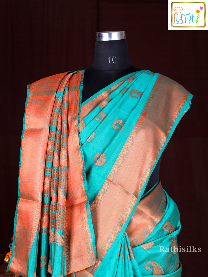 Green Synthetic Saree