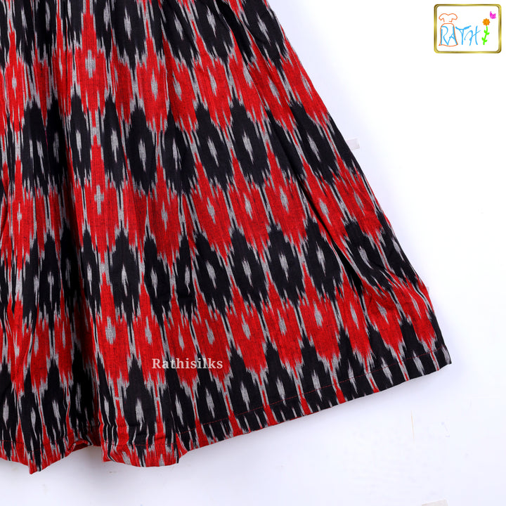 Black and Red Ikat Frock