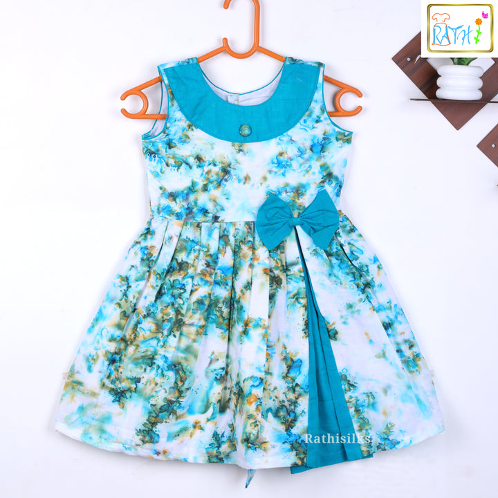 Ethnic Fusion Blue Floral Frock