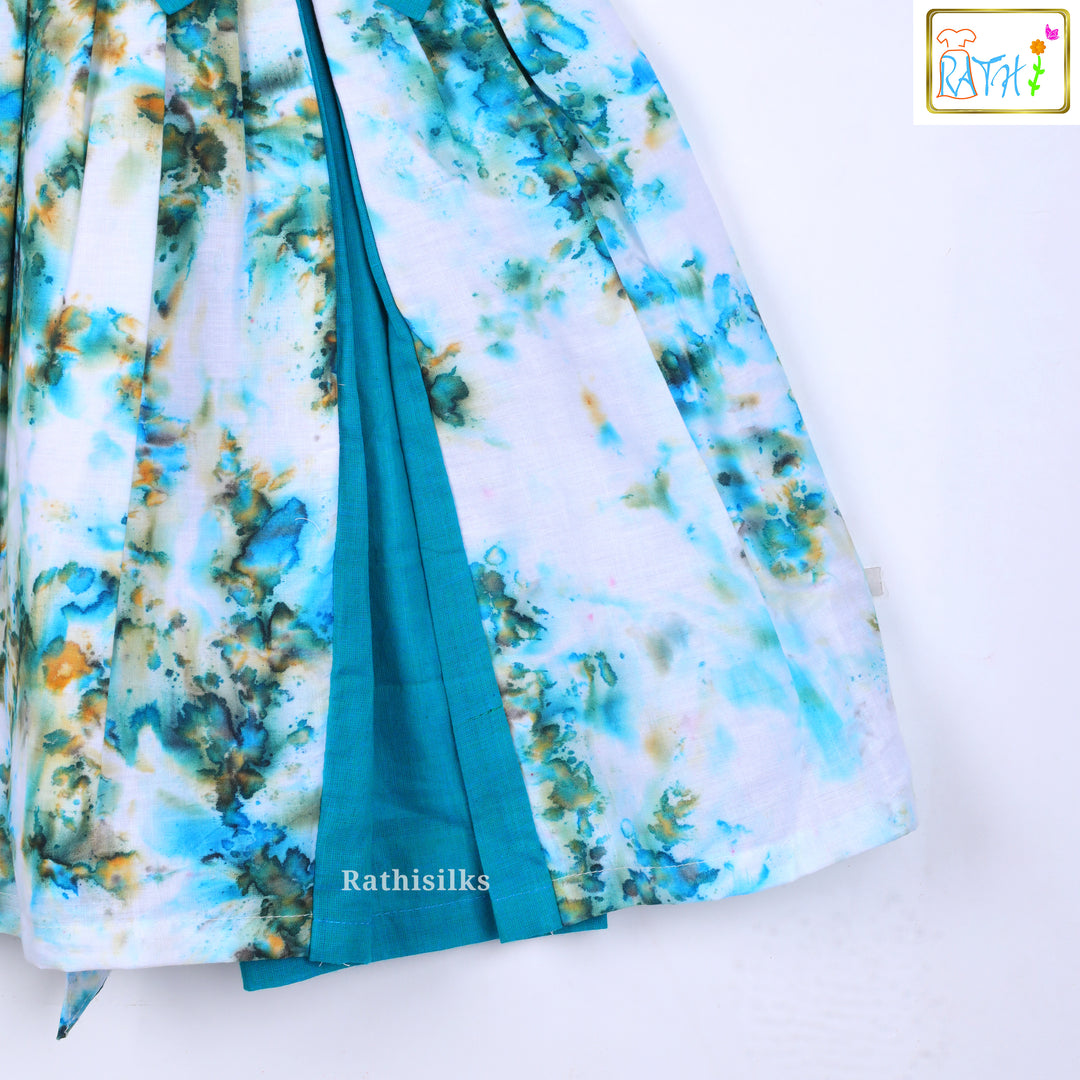 Ethnic Fusion Blue Floral Frock