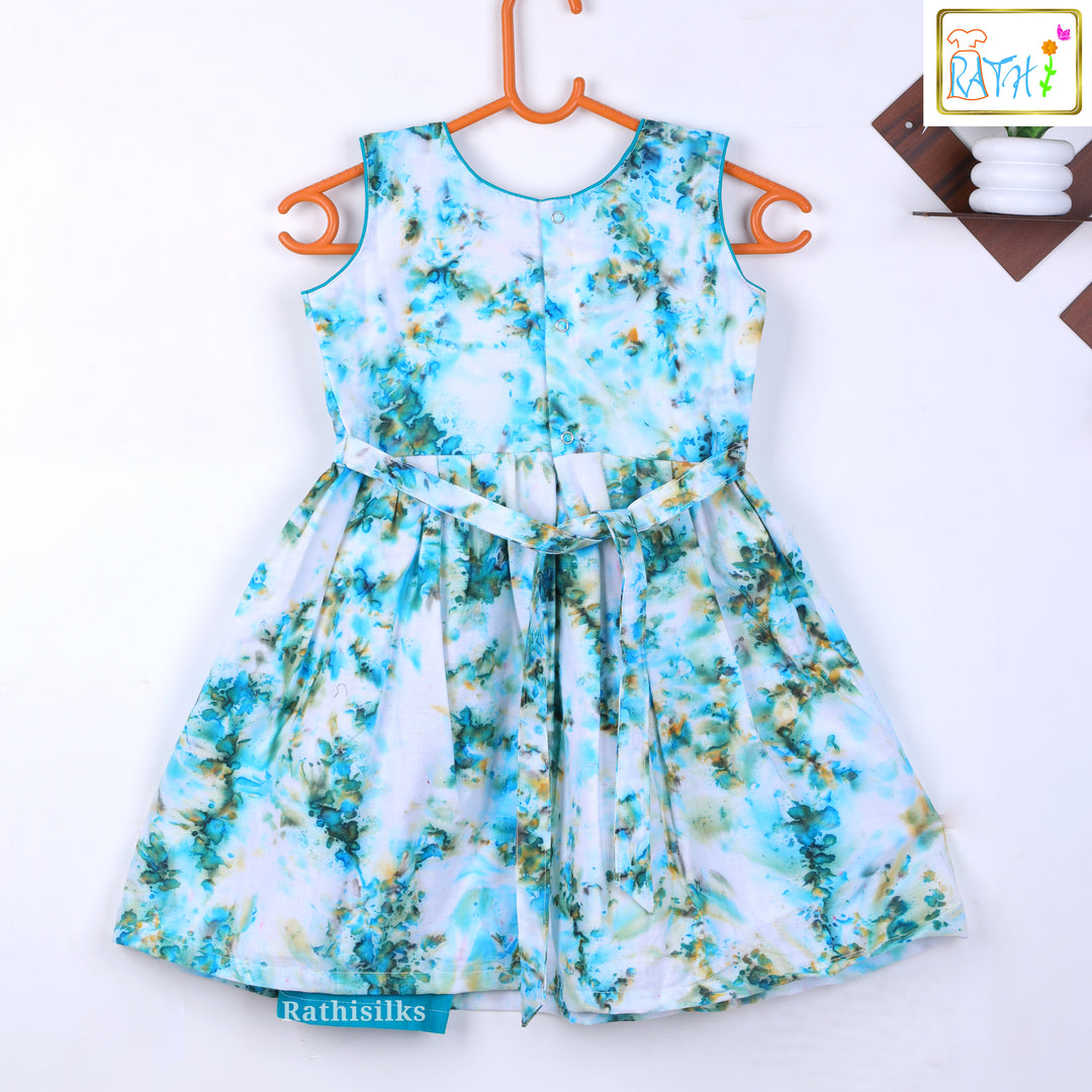 Ethnic Fusion Blue Floral Frock