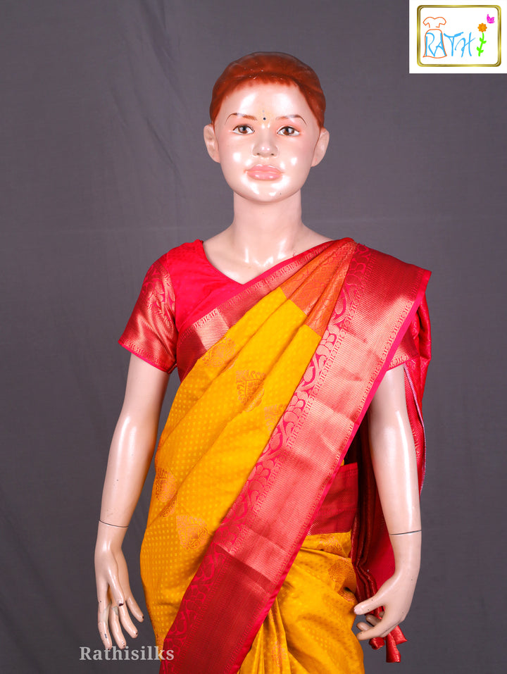 Elegant Yellow & Pink Ready-to-Wear Saree