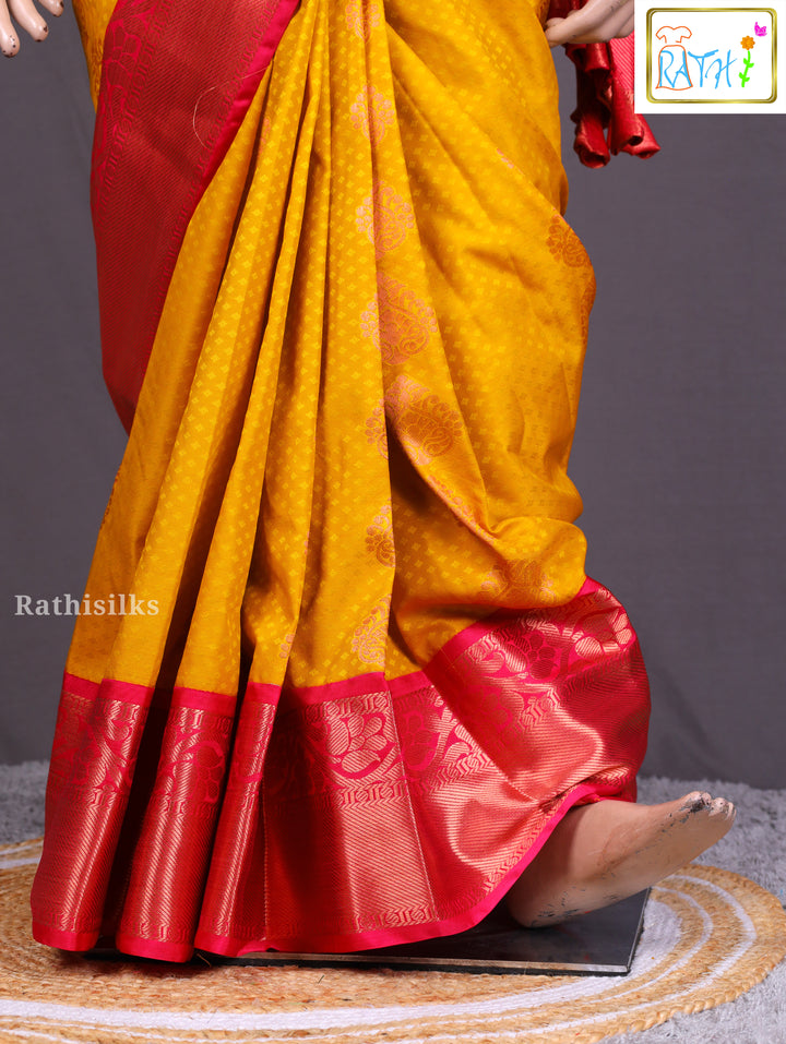Elegant Yellow & Pink Ready-to-Wear Saree