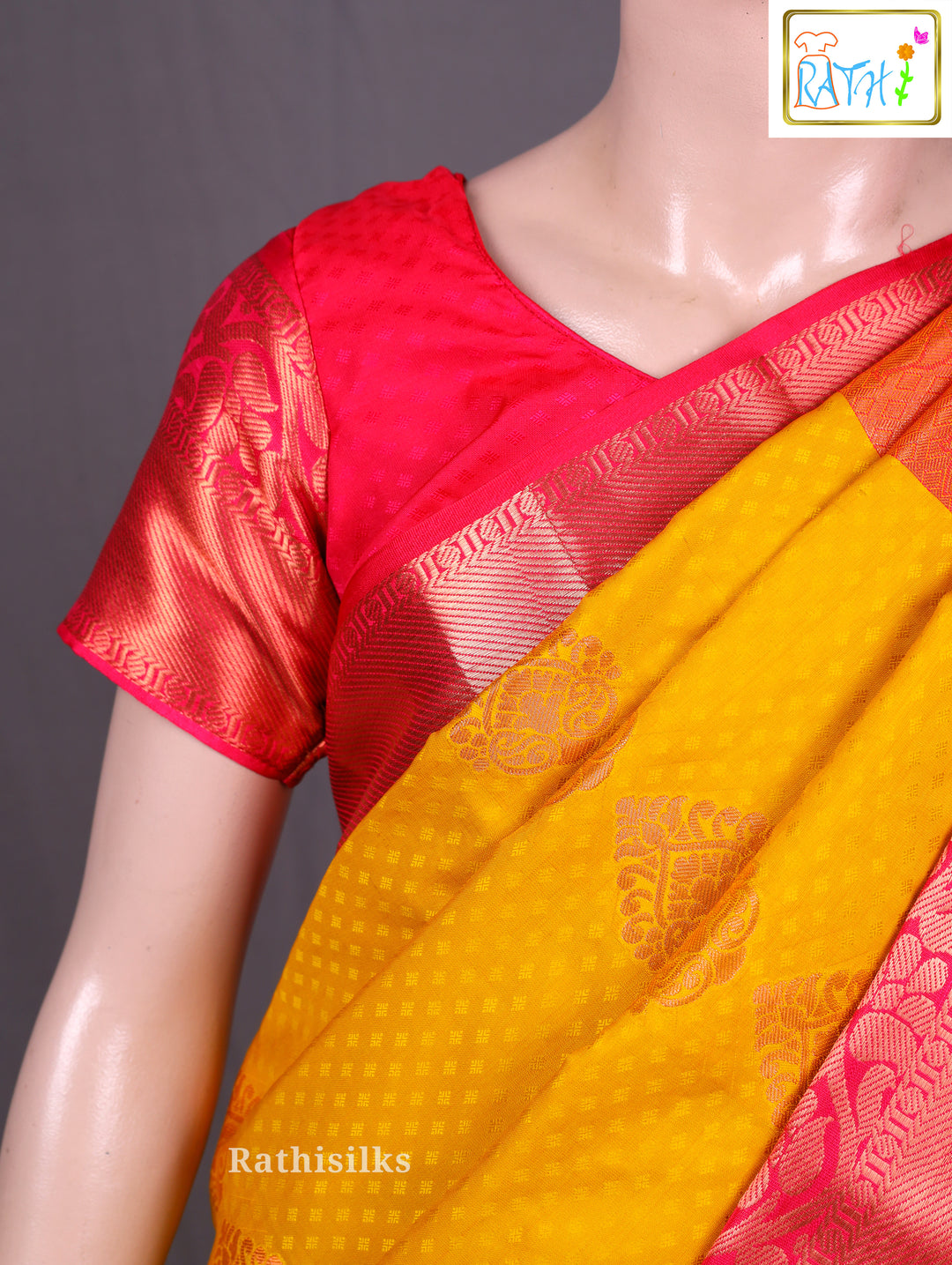 Elegant Yellow & Pink Ready-to-Wear Saree