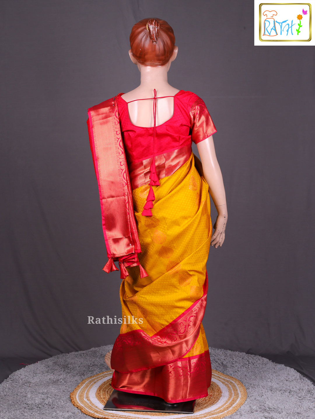 Elegant Yellow & Pink Ready-to-Wear Saree