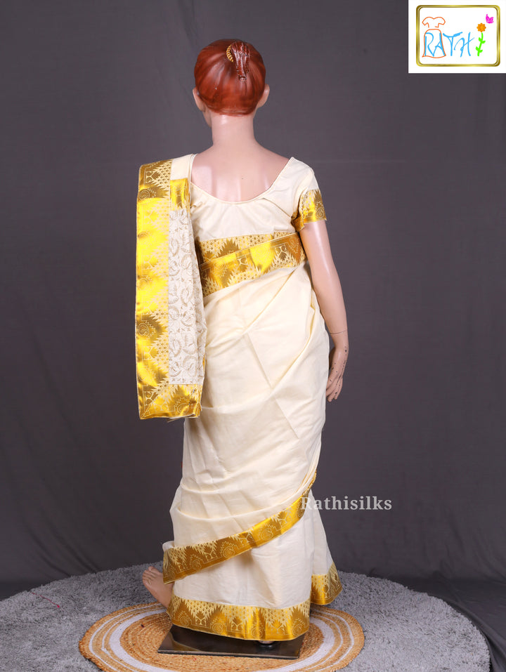 Elegant Kerala Kasavu Cotton Saree