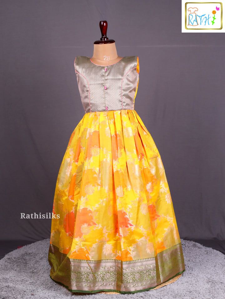 Charming Yellow Art Silk Frock