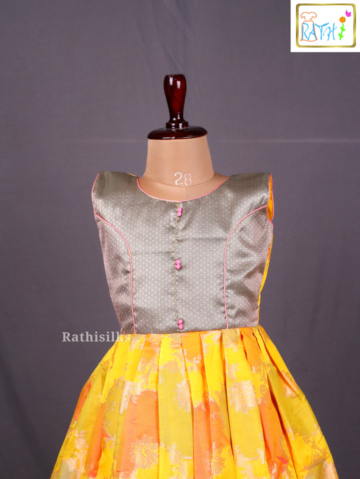 Charming Yellow Art Silk Frock