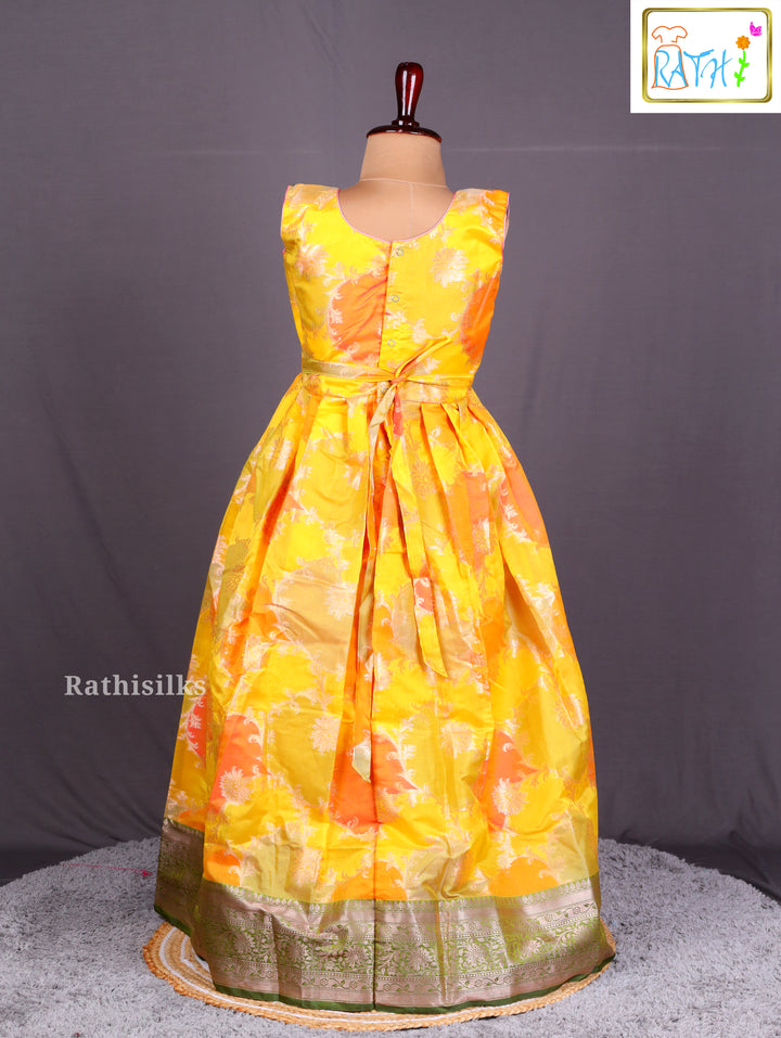 Charming Yellow Art Silk Frock