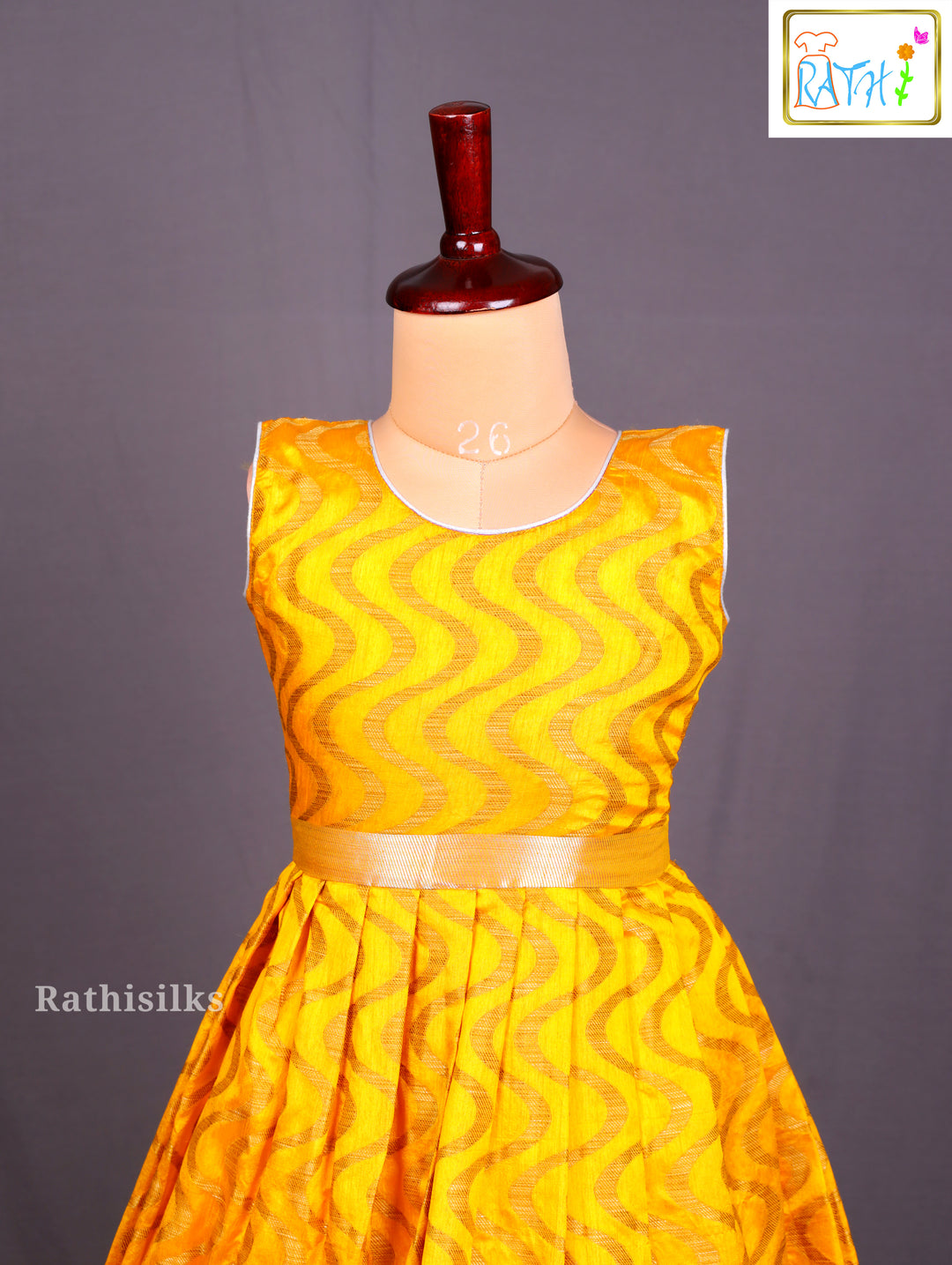 Elegant Yellow Art Silk Frock
