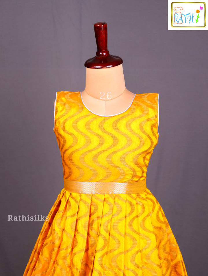 Elegant Yellow Art Silk Frock